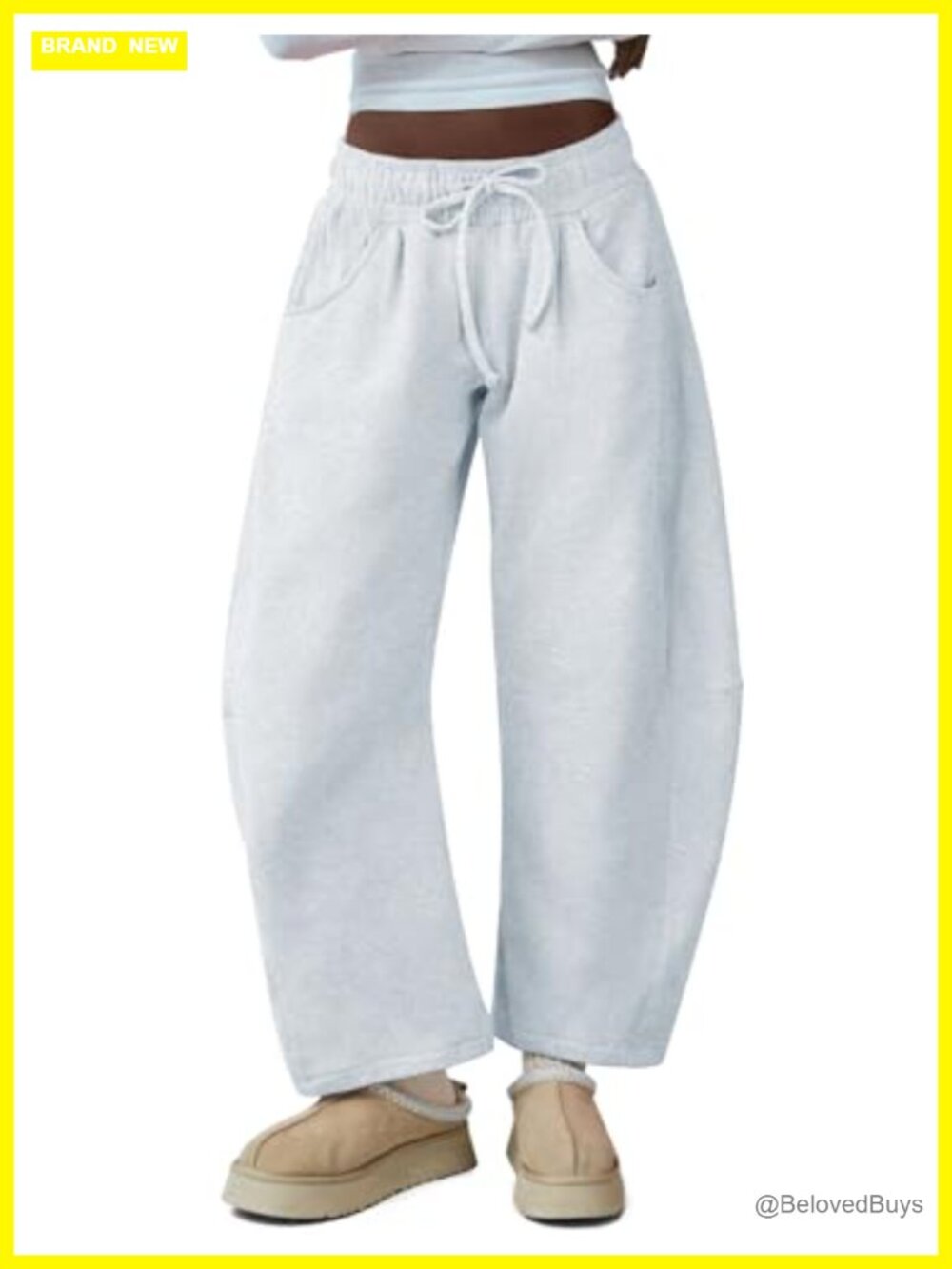 Women's Barrel Leg Sweatpants Cotton Wide Leg High Waist Lounge Pants